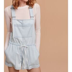 Aritzia Wilfred Beatriz Overall Romper Pockets Light Wash Denim